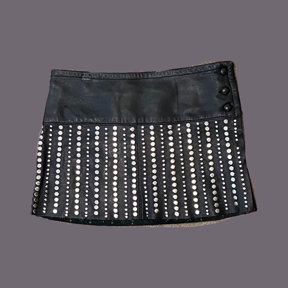 Joey and T Authentic Leather and Metal Beaded Skirt